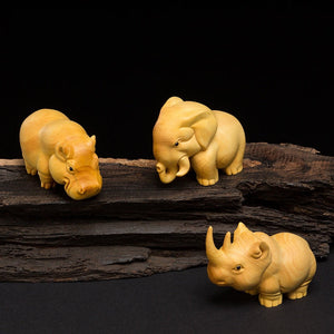 Sculptures And Figurines For Interior Cute Wood Carving Animals Statue Decoration Ornaments For Home Luxury Desk Accessories acacuss