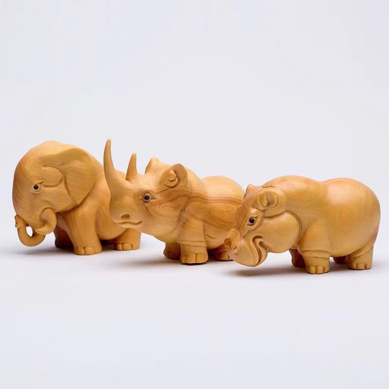 Sculptures And Figurines For Interior Cute Wood Carving Animals Statue Decoration Ornaments For Home Luxury Desk Accessories acacuss