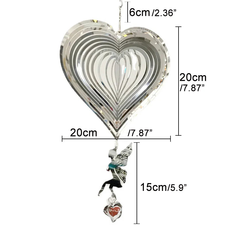 Fairy Wind Spinner Garden Wind Chimes Hanging Decorations Outdoor Wedding Kawaii House Home Room Decor Bell Valentine's Day Gift