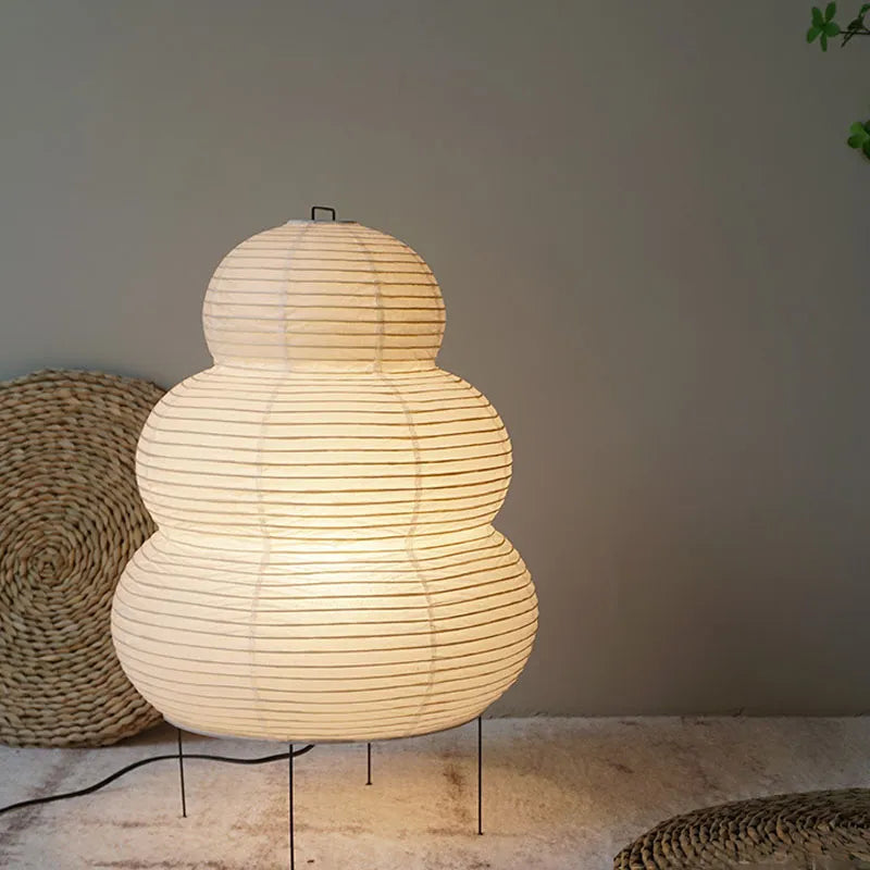 Japanese Style LED Rice Paper Desk Lamp Tricolor Dimming Home Art Decoration Lamps Living Room Hotel Bedroom Bedside Night Light