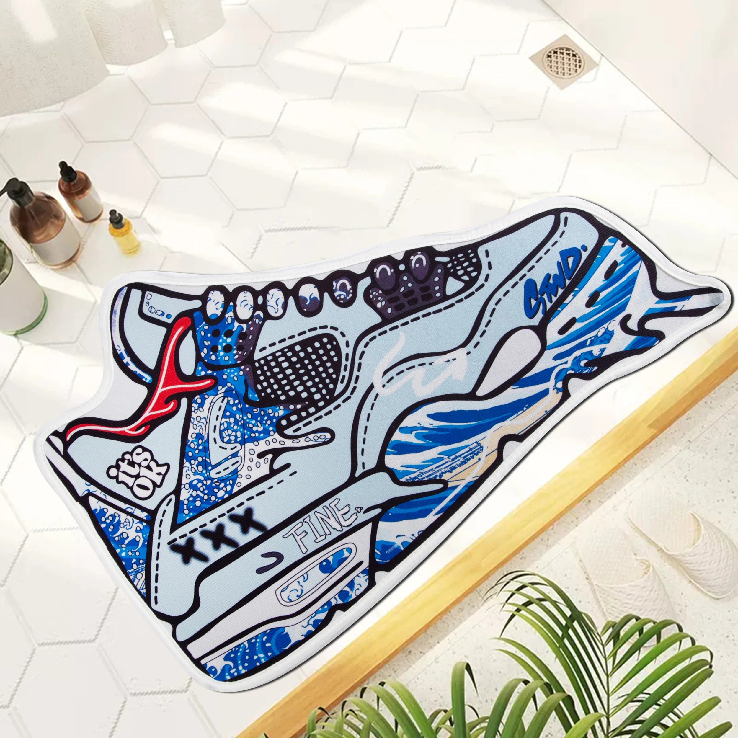 Sneaker Type Doormat Anti-skid Super Absorbent Bathroom Floor Mats Home Entrance Rugs Kitchen Living Room Carpet Outdoor Footpad