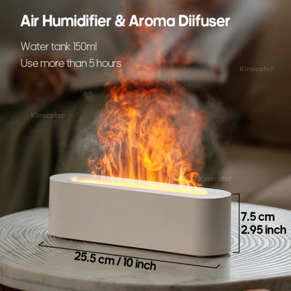 KINSCOTER Flame Aroma Diffuser Air Humidifier Ultrasonic Cool Mist Maker Fogger LED Essential Oil Difusor Fragrance Home