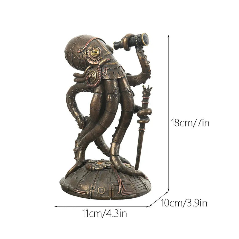 SAAKAR Resin Mechanical Octopus Cthulhu Figurines Steampunk Decoration –  acacuss