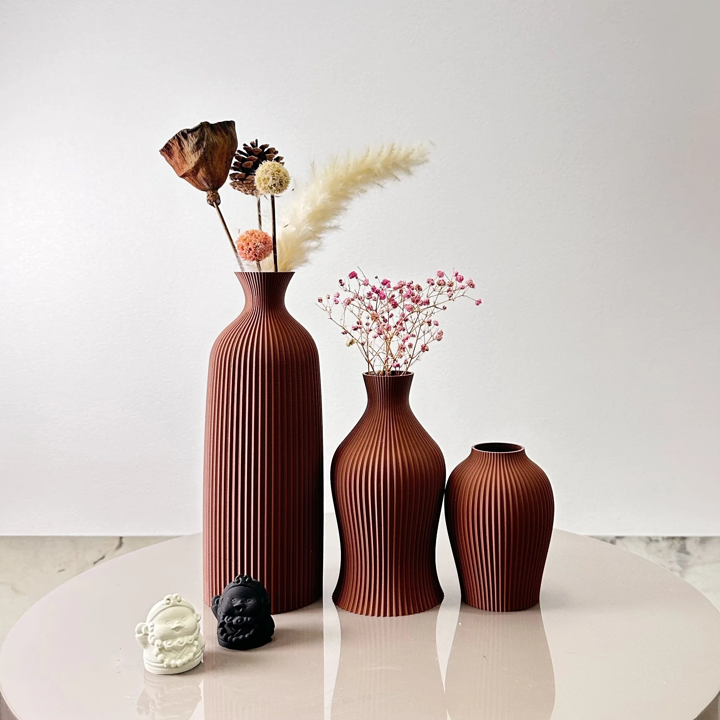 3-Piece Set of Artistic Decorative Vases, Elegant Vase Decoration, Dry Vase Ornaments for Home Decoration Ornaments, Office Vase Ornaments, Holiday Gifts