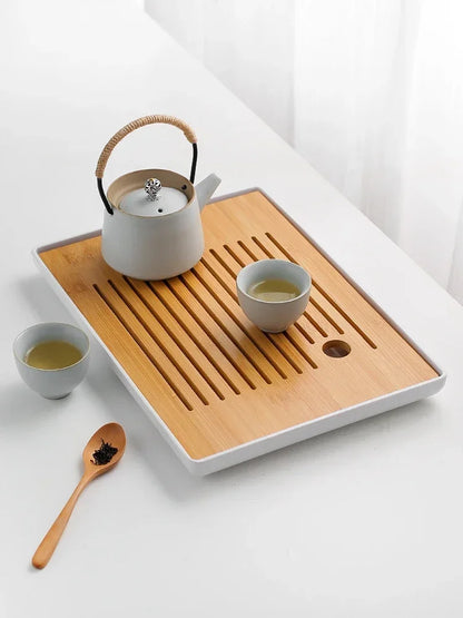 Japanese Home Kung Fu Tea Tray Tea Set Tray Small Sea Tea Table Single Drainer for Teacups