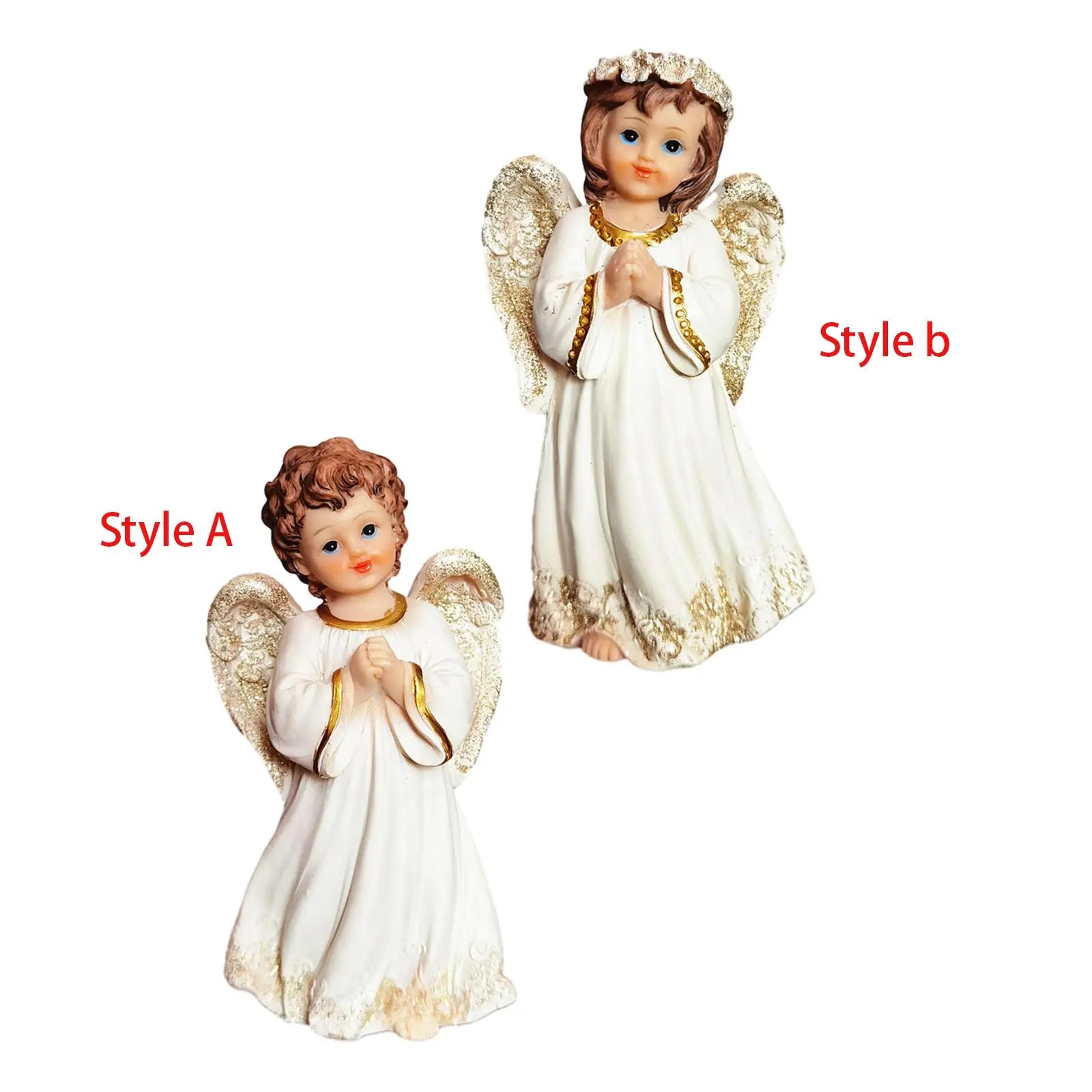 Praying Cherubs Statue, Vintage Resin Angel Figurine, Angel Statue Memorial Cherub Sculpture for Home Decoration