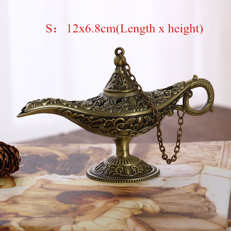 GENIE OIL LAMP Brass Black Copper Vintage 6 Inch Aladdin Magic From Israel