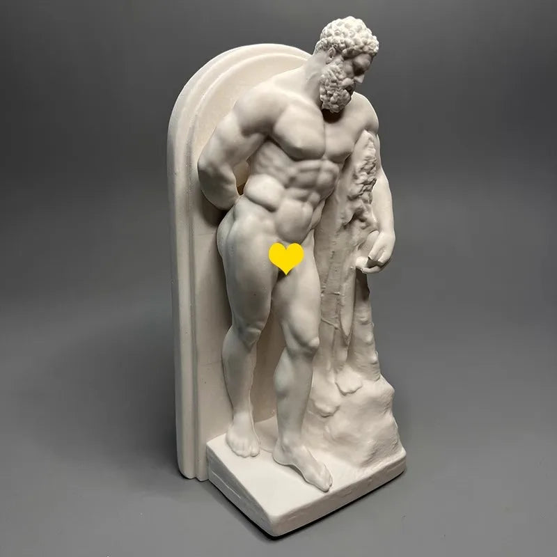 Muscle Hercules Plaster Sculpture Crafts Home Decoration Artwork European Vintage Ornaments Art Home Living Room Desktop Decor