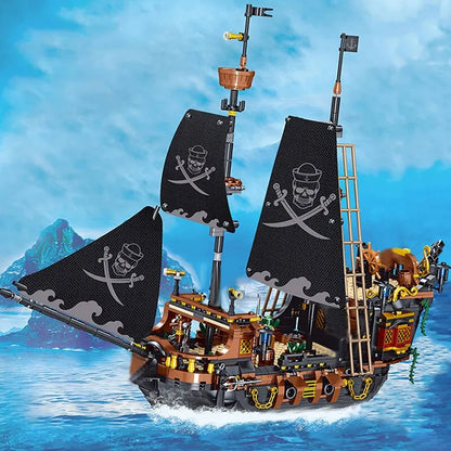 Pirate Ship Building Blocks Sailing Storm Ship MOC Model Bricks Kits Creative Desktop Decoration Children's Educational DIY Toys