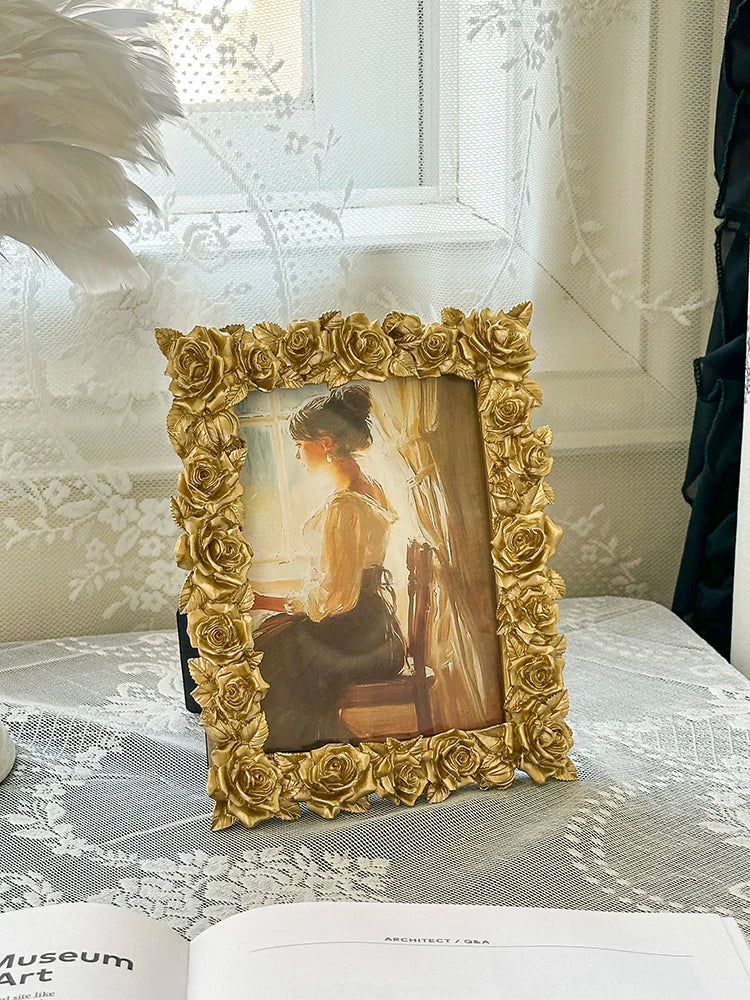 New Pattern Vintage Rose Palace Style Photo Frame Series Bedroom Living Room Desktop Ornament Hanging Decoration Home Decor
