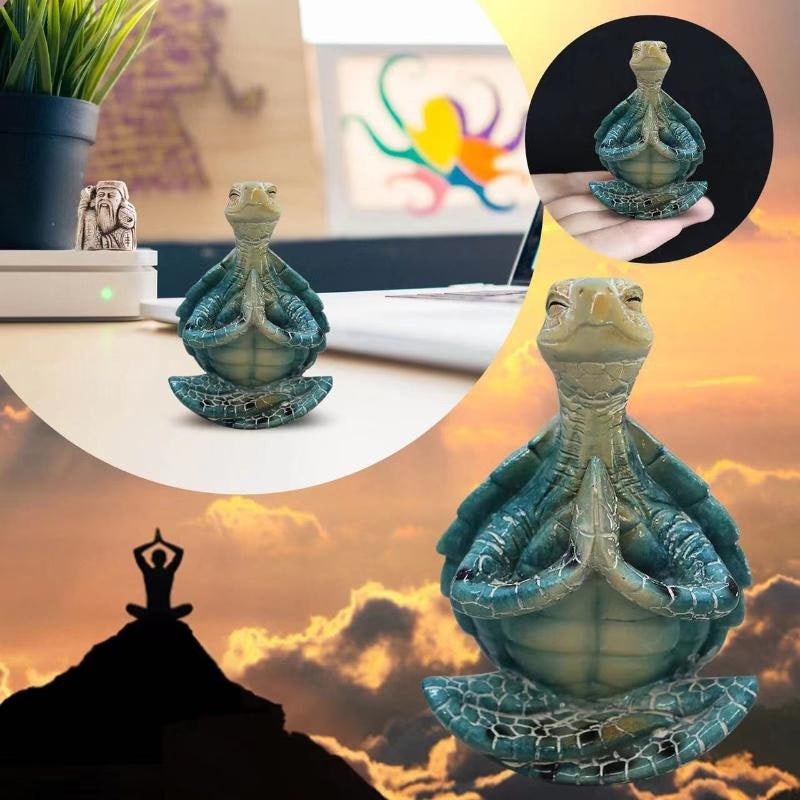 Sea Turtle Figurine Peacefulness Meditating Sea Turtle Statue Decorations for Buddha Zen Yoga Frog Garden Statue Ornament For acacuss