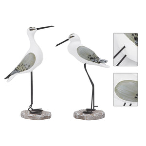 Seagull Bird Statue Figurine Nautical Ornament Sculpture Wooden Decor Beach Coastal Sea Figurines Statues Simulation Desktop acacuss