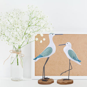 Seagull Bird Statue Figurine Nautical Ornament Sculpture Wooden Decor Beach Coastal Sea Figurines Statues Simulation Desktop acacuss