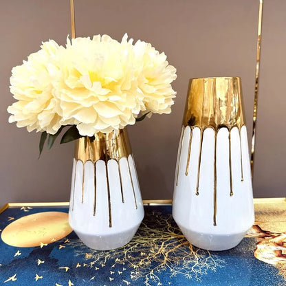 Wholesale of gilded ceramic vases, living room decoration, flower arrangement, sample room, soft decoration, porch decorations