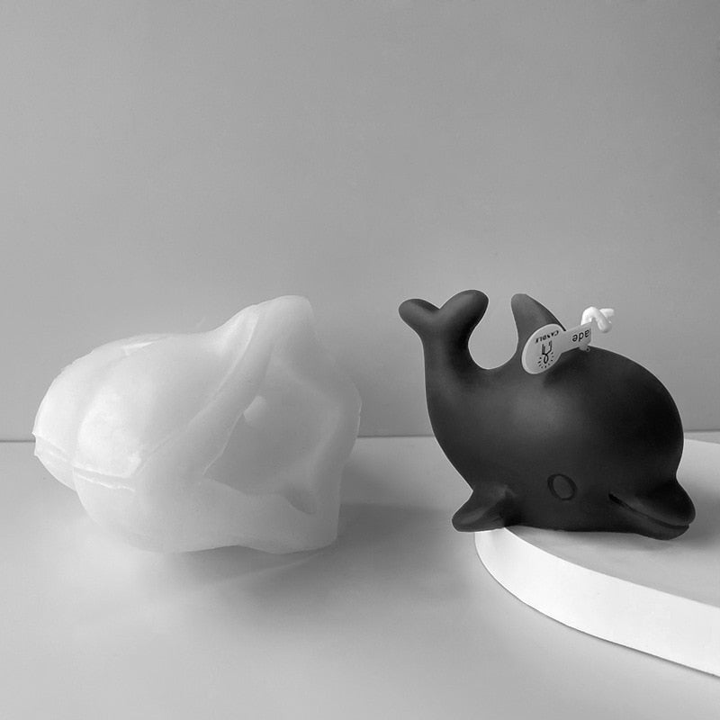 Moule à Bougie En Silicone Dauphin 3D - Pour Bougies Cylindriques, Décoration Maison, DIY