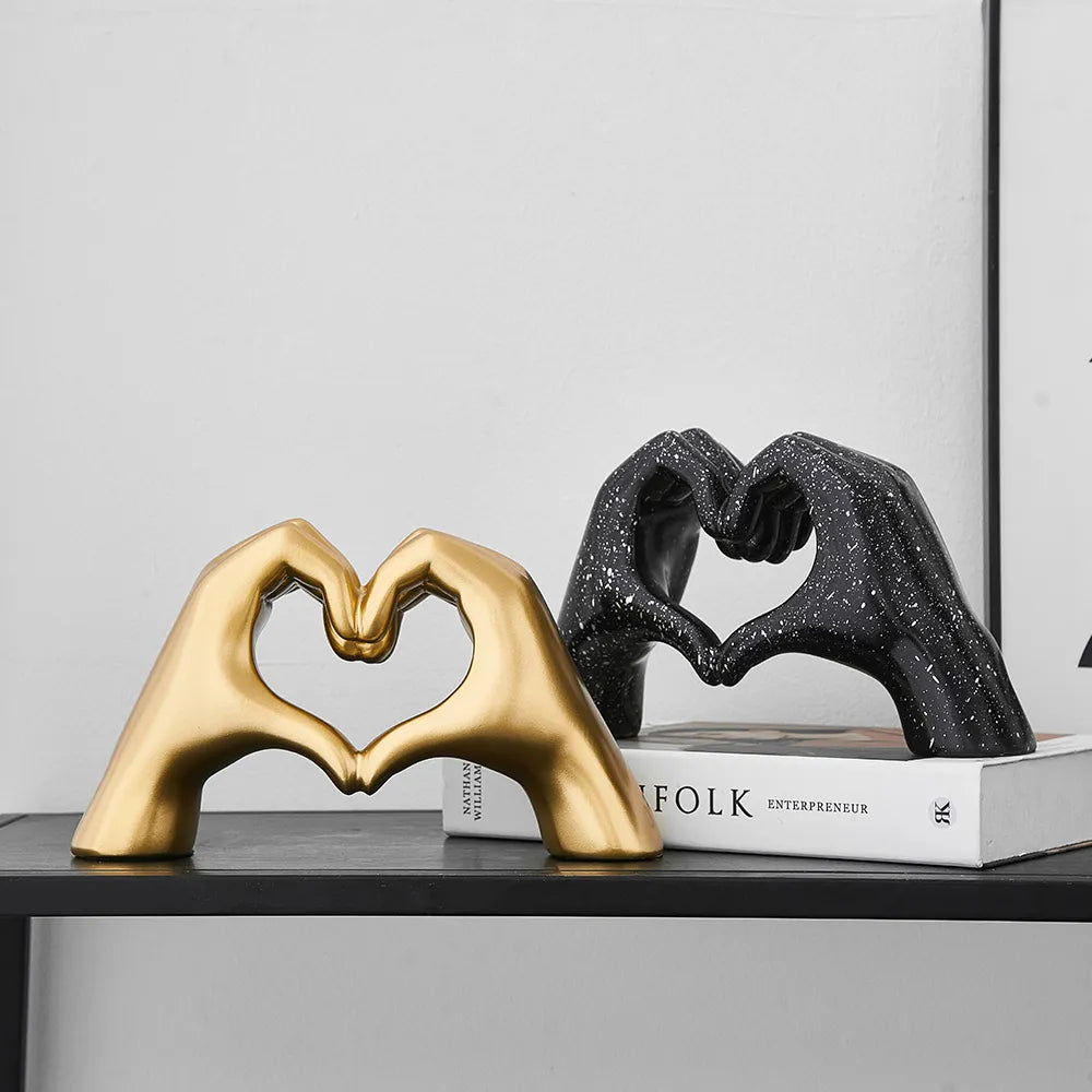 Modern Art Decor Love Gesture Ornaments Resin Figurines Aesthetic Room Decor Living Room Decoration Accessories Home Decor Gift