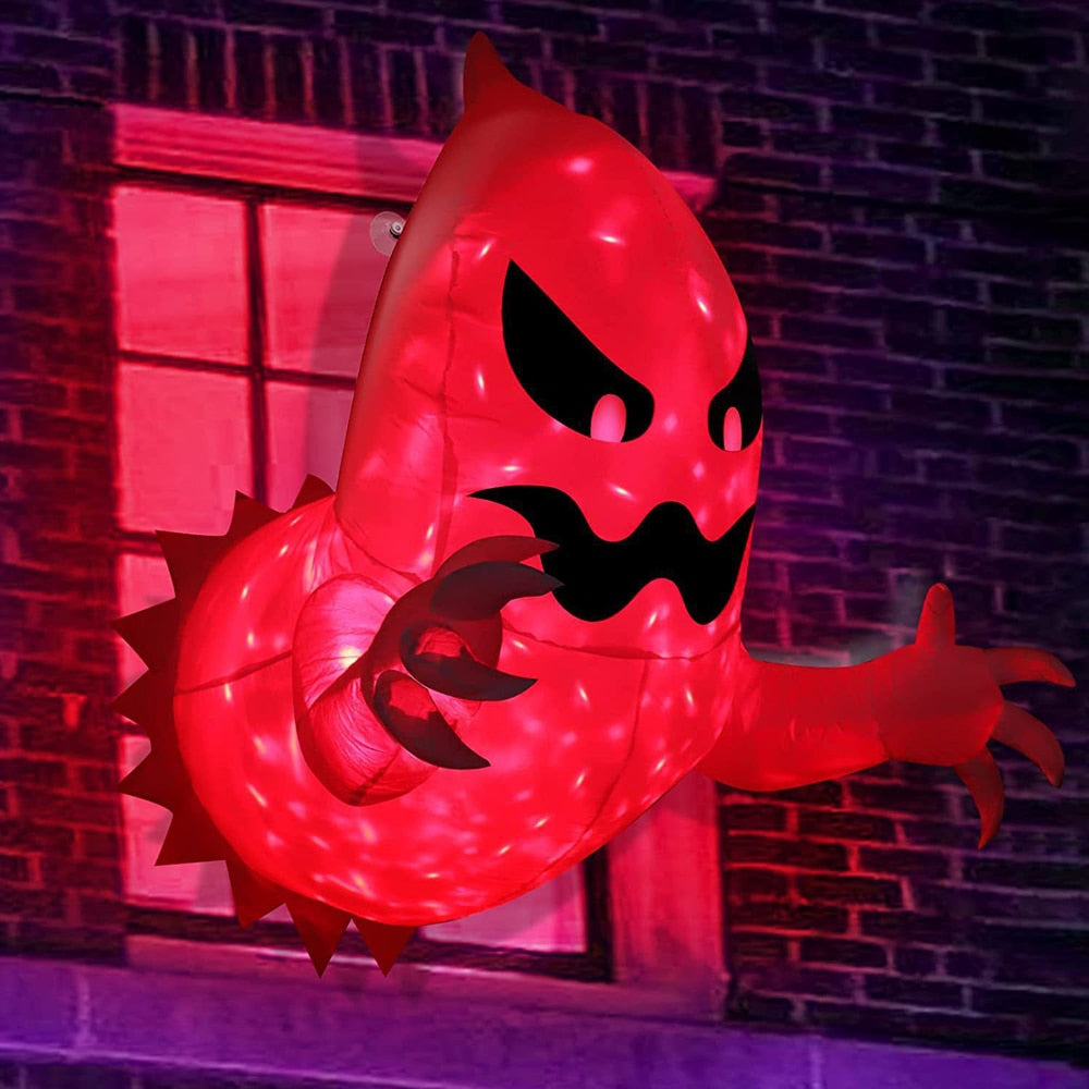 Fantasma spaventoso unico gigante fantasma della finestra che esce dalla finestra che soffia il partito gonfiabile di Halloween fuori dal cortile giardino Decor prato