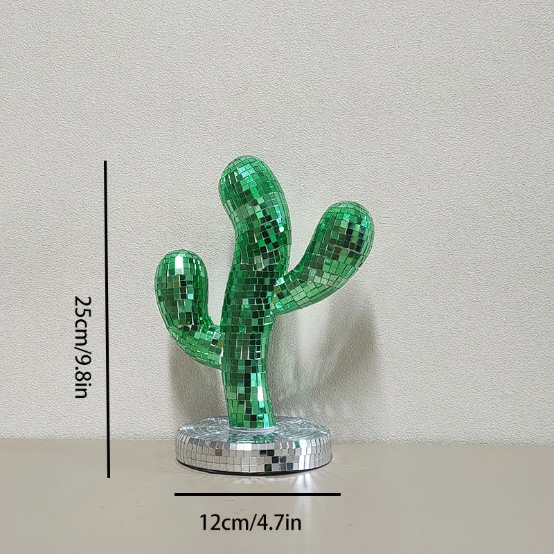 1PC Home Festival Decoration Retro Disco Cactus Ornament Creative Living  Room Color Lens Handmade Crafts Small Gifts For Friends