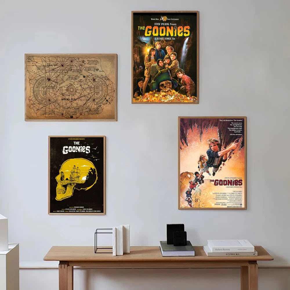 The Goonies Treasure Map Poster Vintage Art Print 1985 American Adventure Comedy Film Canvas Painting Retro Wall Picture Decor