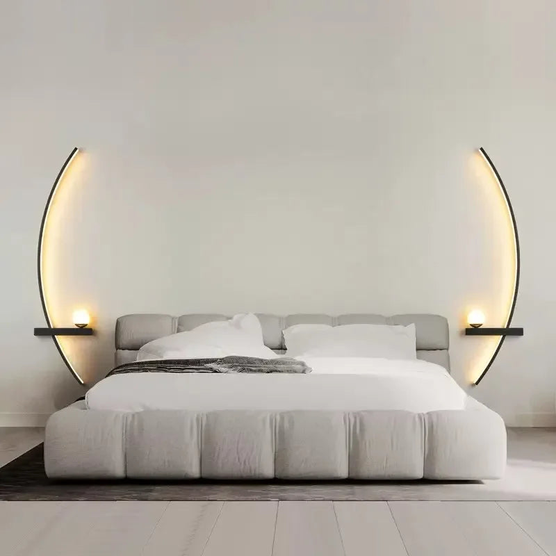 Modern LED Wall Lamp Minimalist Stripe wall Sconce Black Gold Decorati –  acacuss