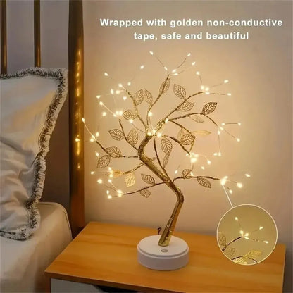 Tree LED Light USB Table Lamp Adjustable Touch Switch DIY Artificial Xmas Tree Fairy Night Light Home Christmas Decoration 1PC