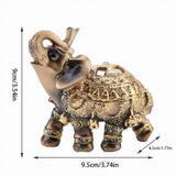 Elephant Statue Lucky Feng Shui Golden Elephant Statue Sculpture Wealth Figurine Gift Home Decoration Feng Shui Elephant Statue