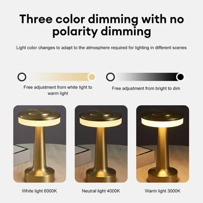 Retro Led Table Lamp Usb Rechargeable Infinitely Dimmable Night Light Camping Light Suitable For Bar Lampbedroom Decoratio Light