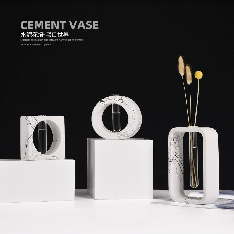 Silicone Mold for Marble Cement Vase Diy Hydroponic Vase Silicone Mold Tube Flower Breeding Vase Mold Living Room Decoration acacuss