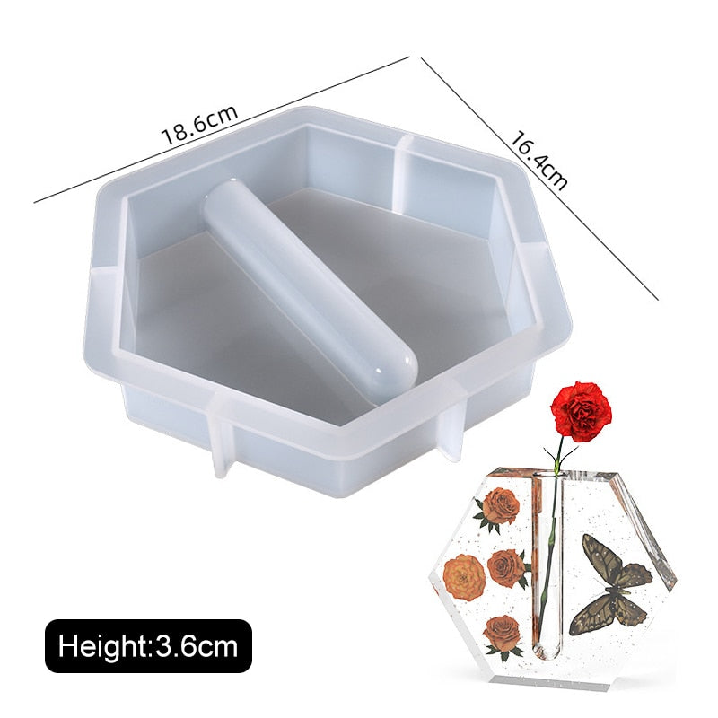 Silicone Mold for Marble Cement Vase Diy Hydroponic Vase Silicone Mold Tube Flower Breeding Vase Mold Living Room Decoration acacuss