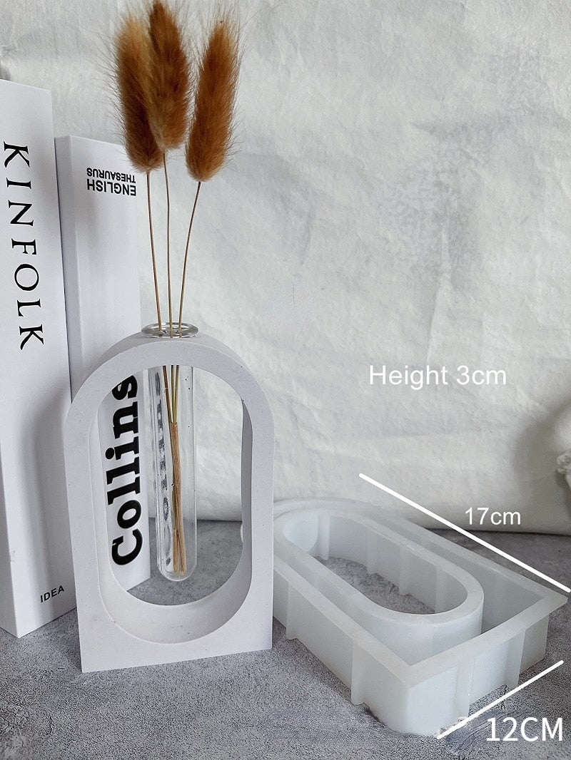 Silicone Mold for Marble Cement Vase Diy Hydroponic Vase Silicone Mold Tube Flower Breeding Vase Mold Living Room Decoration acacuss