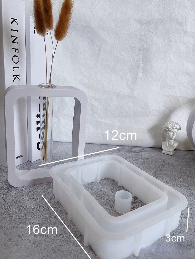 Silicone Mold for Marble Cement Vase Diy Hydroponic Vase Silicone Mold Tube Flower Breeding Vase Mold Living Room Decoration acacuss
