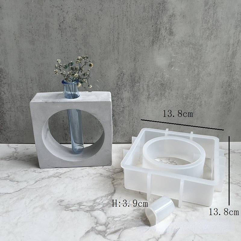 Silicone Mold for Marble Cement Vase Diy Hydroponic Vase Silicone Mold Tube Flower Breeding Vase Mold Living Room Decoration acacuss