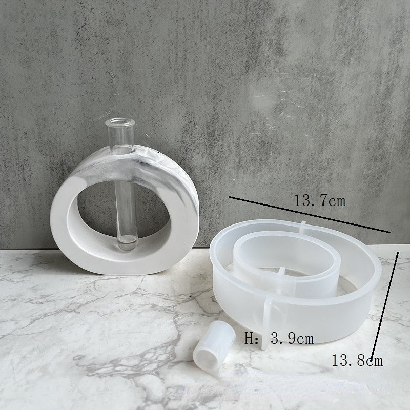 Silicone Mold for Marble Cement Vase Diy Hydroponic Vase Silicone Mold Tube Flower Breeding Vase Mold Living Room Decoration acacuss