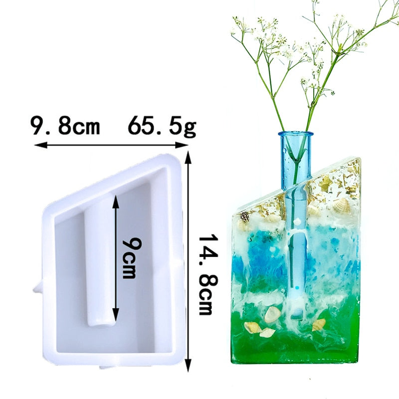 Silicone Mold for Marble Cement Vase Diy Hydroponic Vase Silicone Mold Tube Flower Breeding Vase Mold Living Room Decoration acacuss