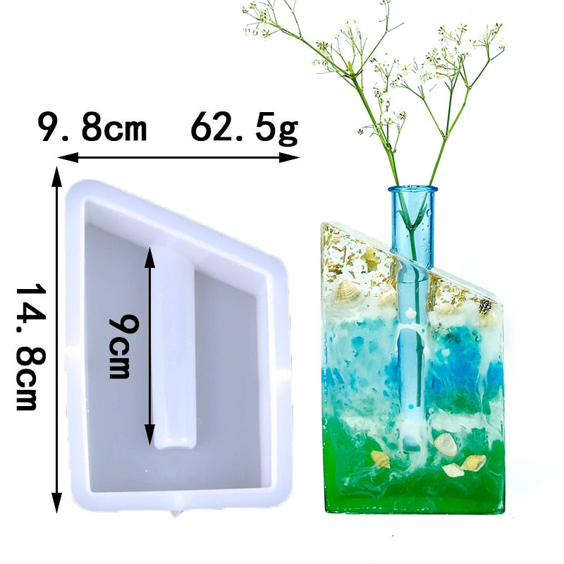 Silicone Mold for Marble Cement Vase Diy Hydroponic Vase Silicone Mold Tube Flower Breeding Vase Mold Living Room Decoration acacuss