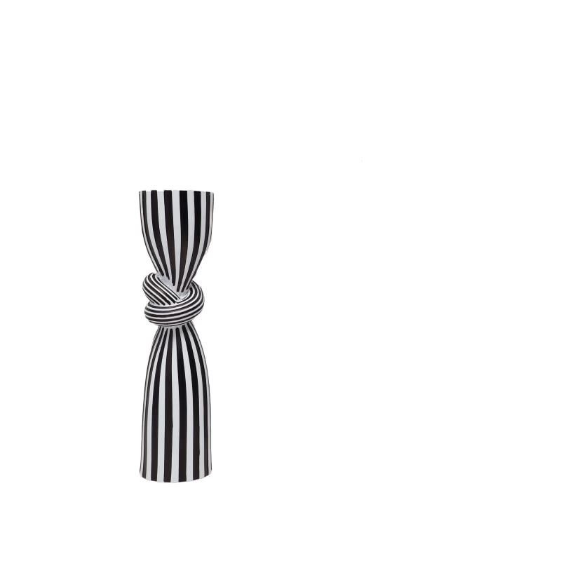 Simple Black and White Striped Kink Candlestick Resin Ornaments Living Room Dining Table Decorations Room Decoration acacuss