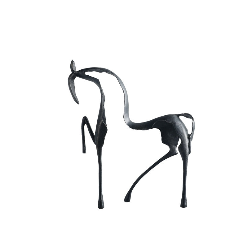 Simple Creative Metal Hollow Out Horse Desktop Ornament Animal Sculpture Living Room Decoration Abstract Crafts Home Decoration acacuss