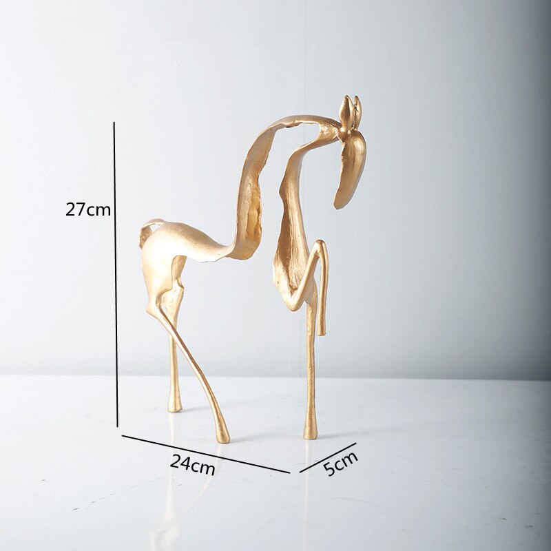 Simple Creative Metal Hollow Out Horse Desktop Ornament Animal Sculpture Living Room Decoration Abstract Crafts Home Decoration acacuss