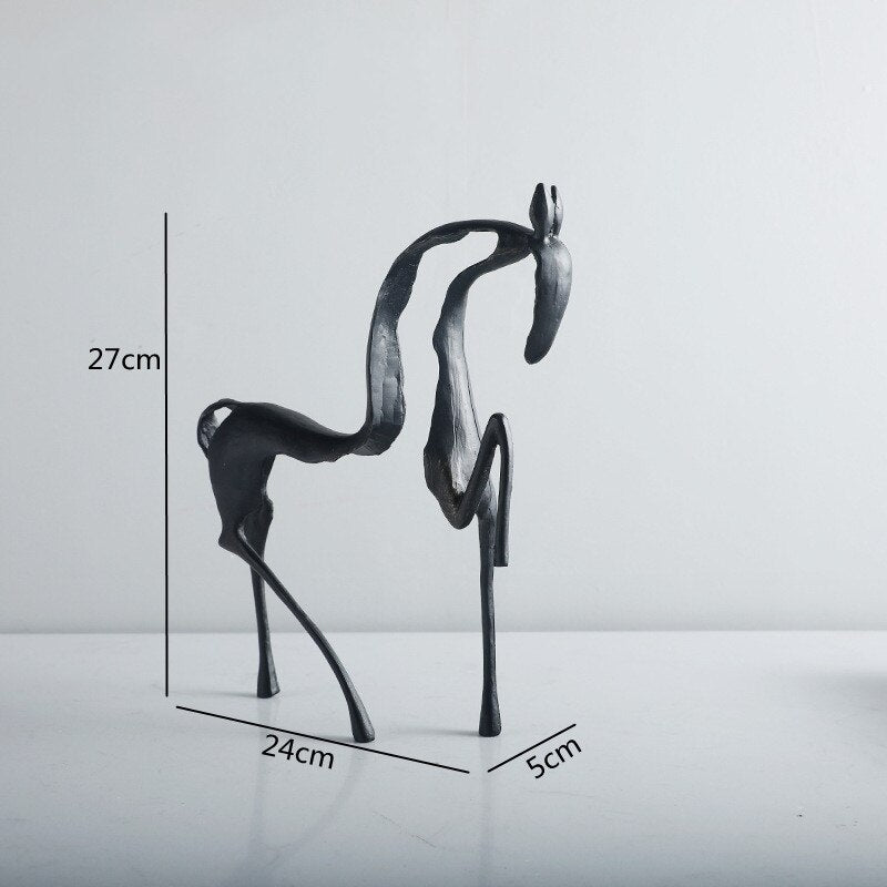 Simple Creative Metal Hollow Out Horse Desktop Ornament Animal Sculpture Living Room Decoration Abstract Crafts Home Decoration acacuss