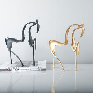 Simple Creative Metal Hollow Out Horse Desktop Ornament Animal Sculpture Living Room Decoration Abstract Crafts Home Decoration acacuss