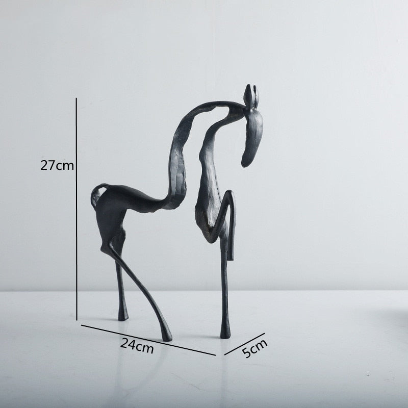 Simple Creative Metal Hollow Out Horse Desktop Ornament Animal Sculpture Living Room Decoration Abstract Crafts Home Decoration acacuss