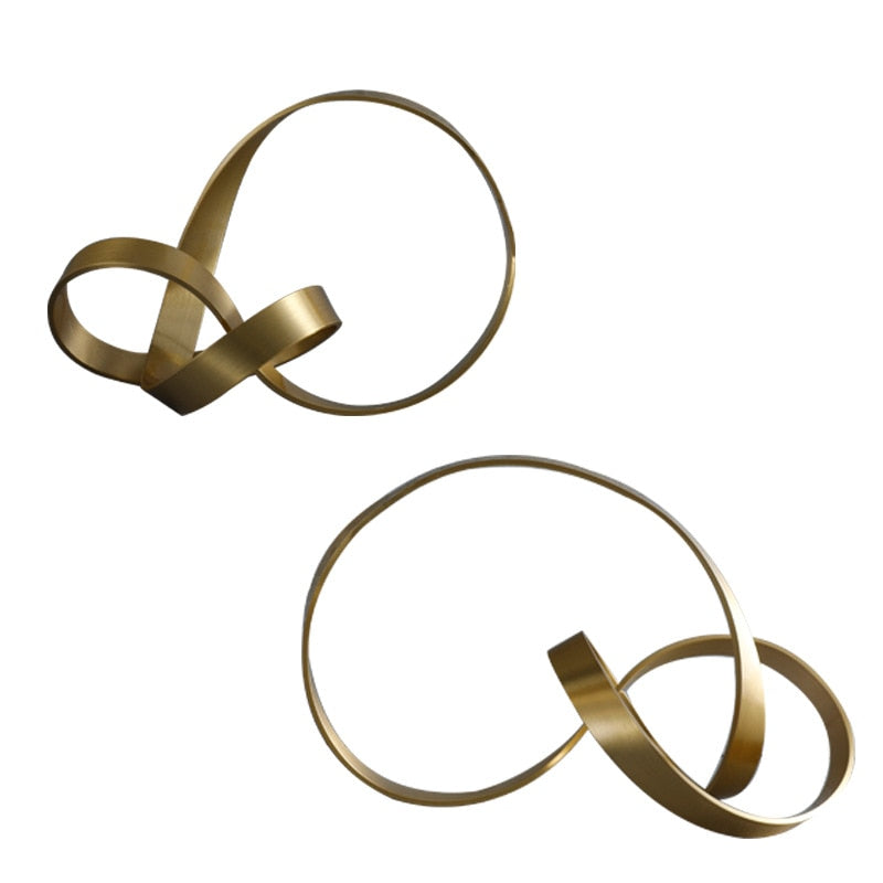 Simple Metal Gold Hollow Out Twist Art Ornament Irregular Living Room Ornament Desk Decoration Nordic Home Decor Accessories acacuss