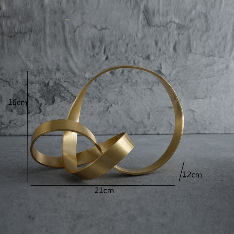 Simple Metal Gold Hollow Out Twist Art Ornament Irregular Living Room Ornament Desk Decoration Nordic Home Decor Accessories acacuss