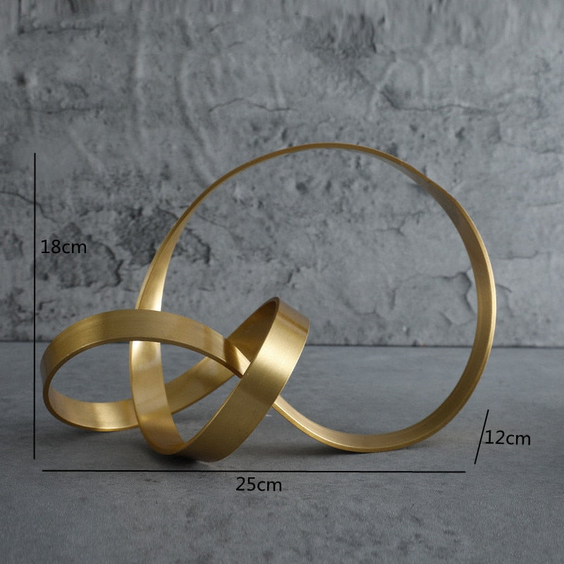 Simple Metal Gold Hollow Out Twist Art Ornament Irregular Living Room Ornament Desk Decoration Nordic Home Decor Accessories acacuss