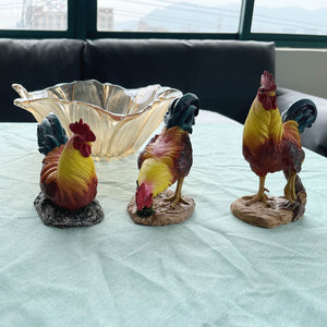 Simulation Rooster Hen Figurines Garden Ornaments Multipose Creative Art Courtyard Chicken Statue Crafts Large Home Decoration acacuss