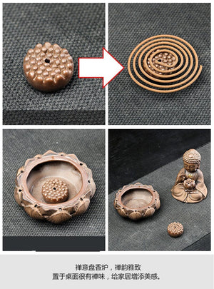 Sitting Buddha Cone Incense waterfall Holder  Backflow Incense Burner Led Home Living Room Desktop - acacuss