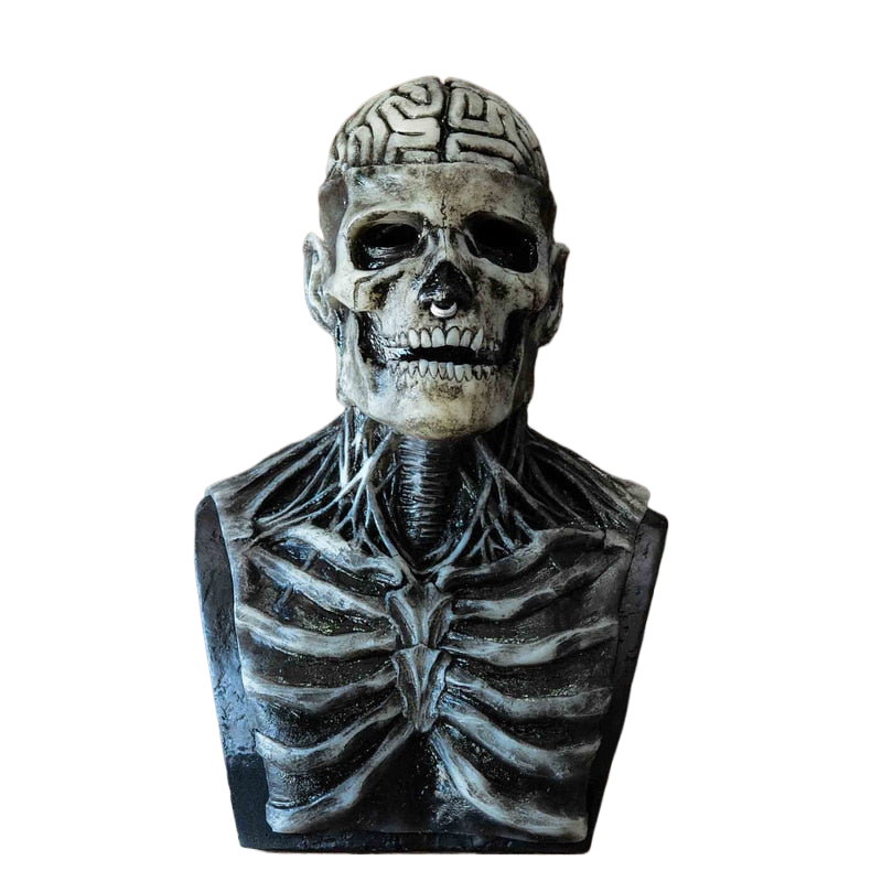 2023 Newest Skeleton Bio-Mask Halloween Horror Mask Cosplay Party 3D Latex Movable Jaw Helmet Skeleton Decoration Props acacuss