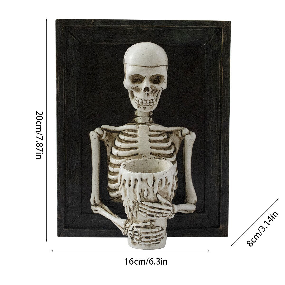 Skeleton Candlestick Holder Halloween Skeleton Photo Frame Home Decoration Resin Wall Hanger Desktop Pendant LivingRoon Decora acacuss