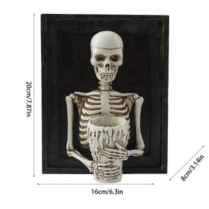 Skeleton Candlestick Holder Halloween Skeleton Photo Frame Home Decoration Resin Wall Hanger Desktop Pendant LivingRoon Decora acacuss