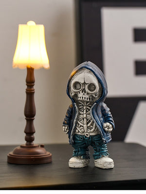 Skeleton Figurines Creative Resin Hand Crafts Statue Skull Halloween Skull Horrible Ornaments for Home Desk TV Cabinet Decor acacuss